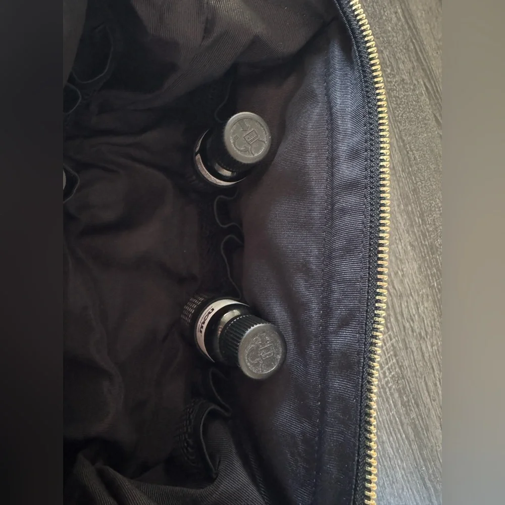 3 Makeup Bags Set travel Storage Essential oil Tote cosmetic Bag Black Utility